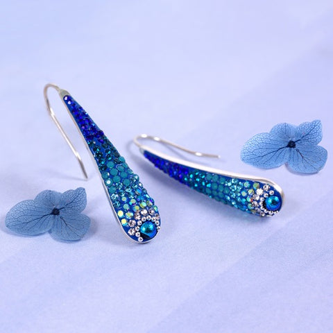 Curved Drop Mosaic Earrings