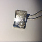 Brushed Pearl Rectangle Pendant