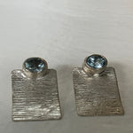 Gemstone Rectangle Post Earrings
