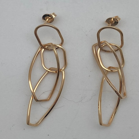 Double Twisted Oval 18k Gold Post Dangles