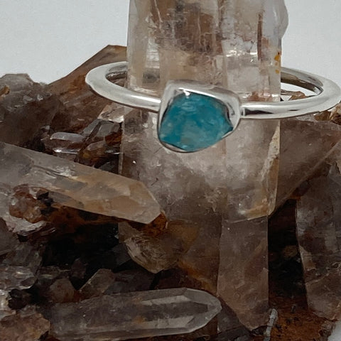 Apatite Blue Small Stackable Ring