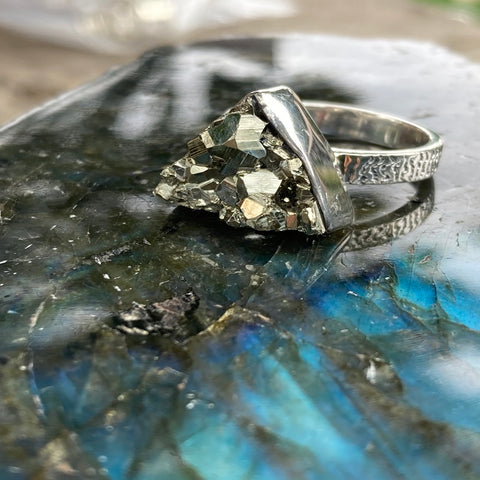 Pyrite Triangle Ring