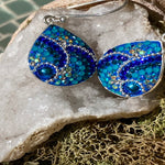 Teardrop Medium Round Mosaic Earrings