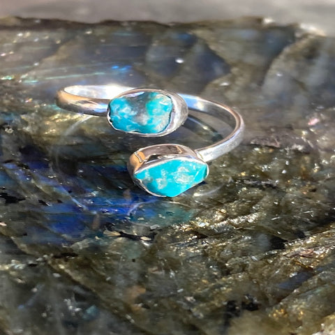 Turquoise Raw Twister Ring