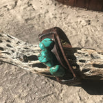 Turquoise Narrow Leather Cuff w/ Turquoise Chunks