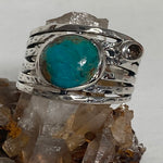 Turquoise (Boulder) & Bue Topaz Band Ring