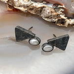 Pearl Small Triangle Post Earrings