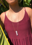 Crystal Pendant Necklace - Charcoal