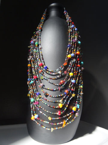 Long Multi Beaded Necklace