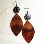 Oval Brown w/ Copper Accent Earrings