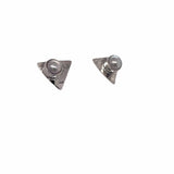 Pearl Triangle Posts Earrings