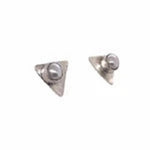 Pearl Triangle Posts Earrings