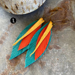Multi-Color Turquoise, Orange, Yellow, Pink 3 layer leaf